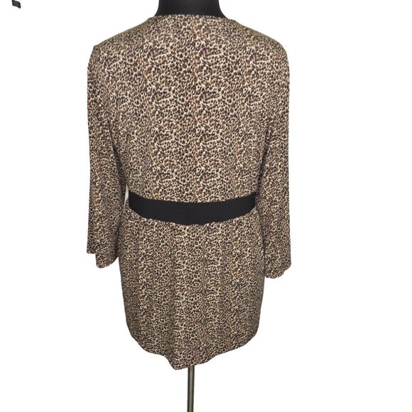 Sag Harbor Leopard Print V Neck Tunic Top Plus Size 1X - Picture 4 of 7